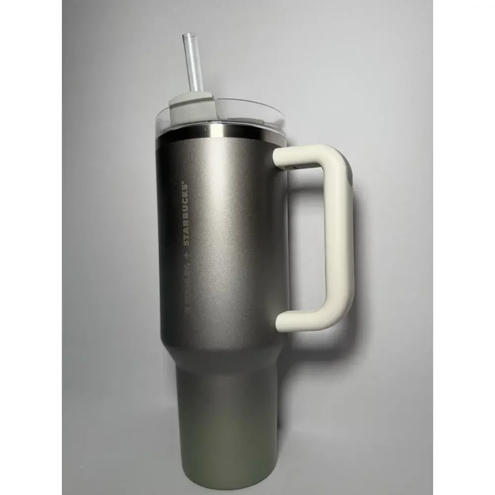 Stanley X Starbucks Thailand 2025 SILVER CHROME 40oz Quencher Tumbler BNWT - Picture 2 of 7
